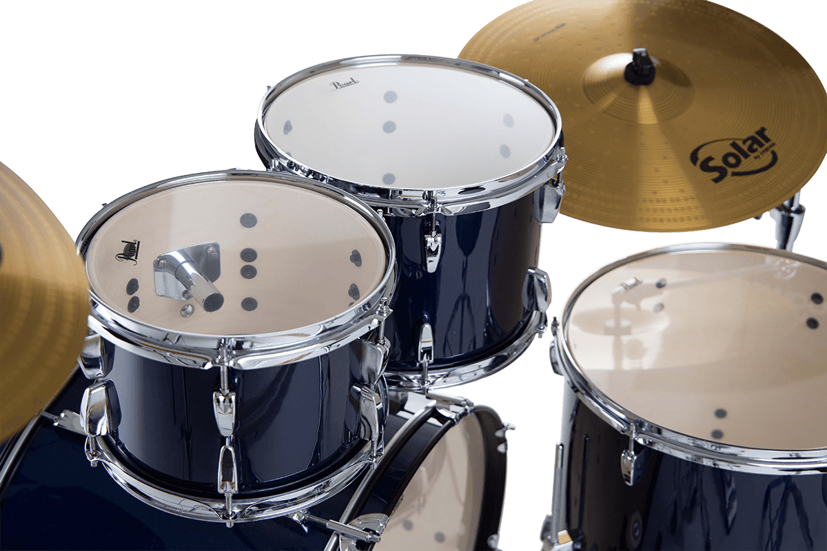 ROADSHOW STAGE 22 + B-50 ROYAL BLUE METALLIC + SOLAR CYMBALS