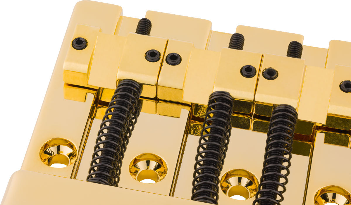Fender HiMass 4-snarige basbrugassemblage met zinken zadels Goud