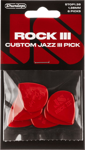 Dunlop 6 x 1,38mm Rock III Custom Jazz III