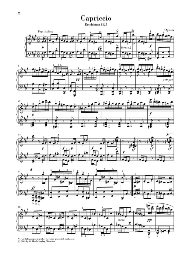 Mendelssohn B F. - Oeuvres Pour Piano Vol.1