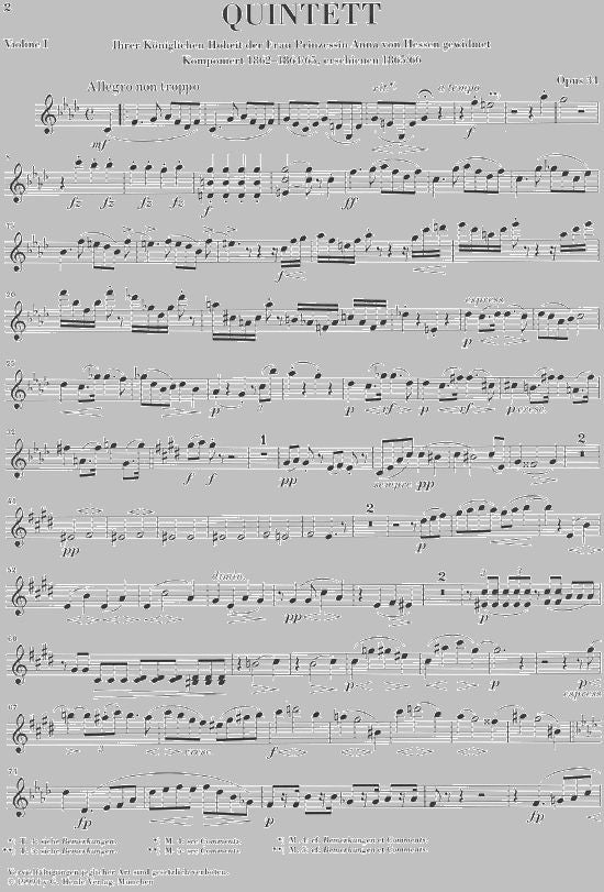 Brahms J. - Piano Quintet F Minor Op. 34