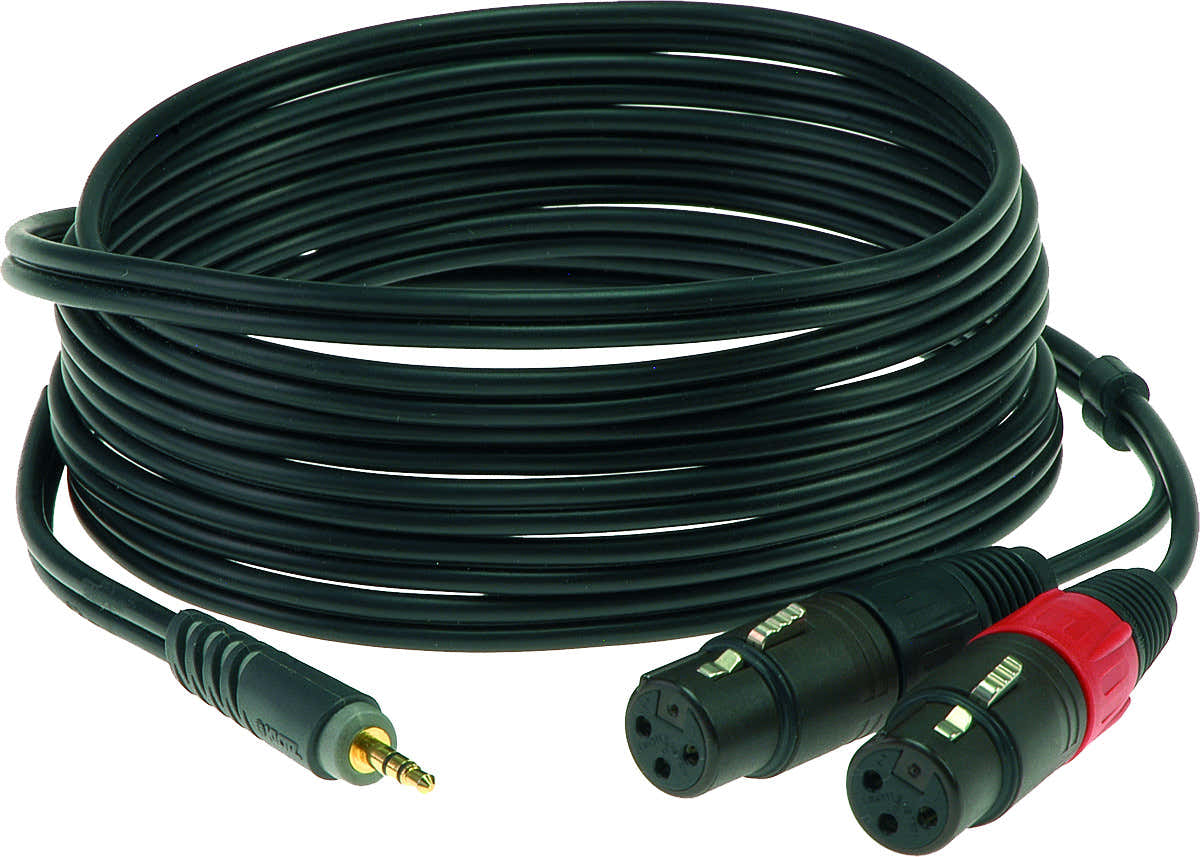Cable Y 3 M Mini Jack 3P - 2XLR Femelle