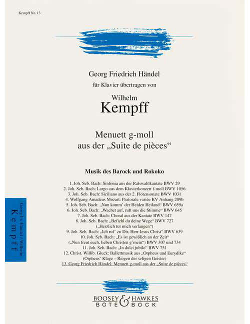 Händel - Menuet in g klein nr. 13 - Piano
