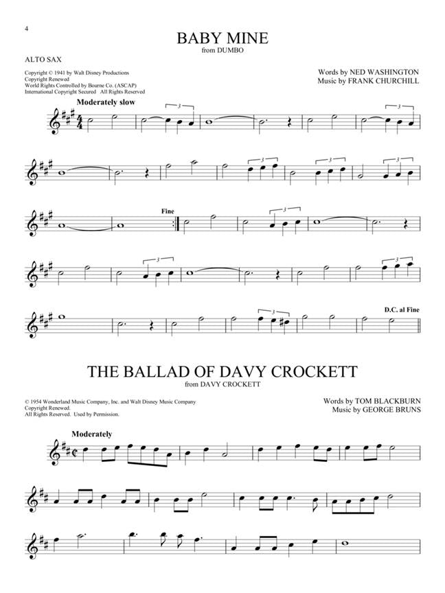 101 Disney Songs Saxophone Alto