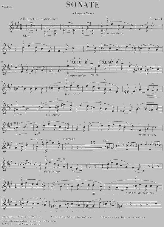 Franck C. - Sonata For Piano And Violin A Major