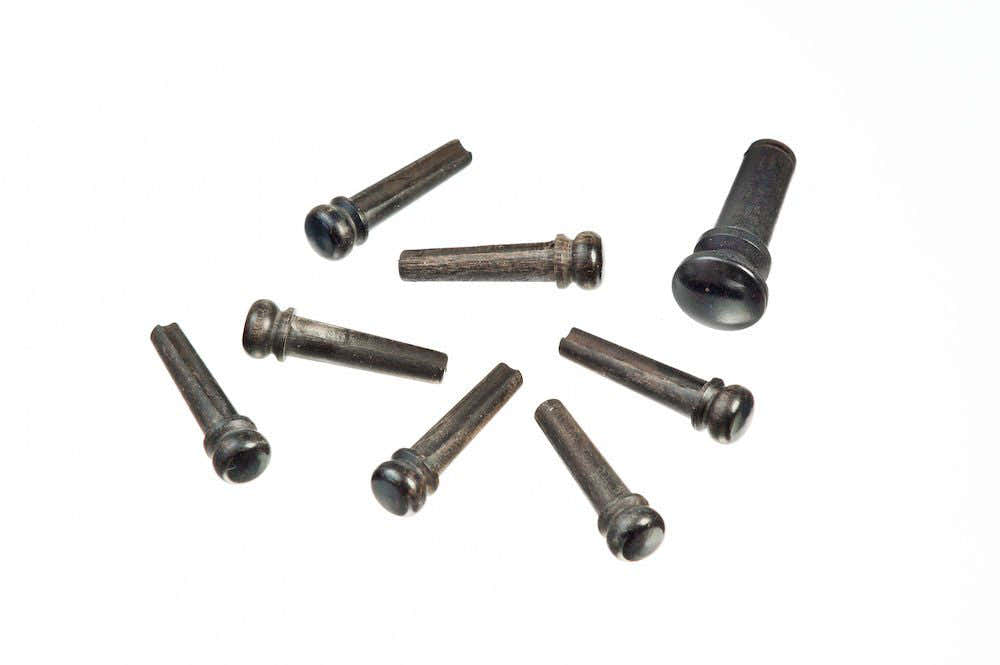 Ebony Bridge Pins With End Pin Set Ebony