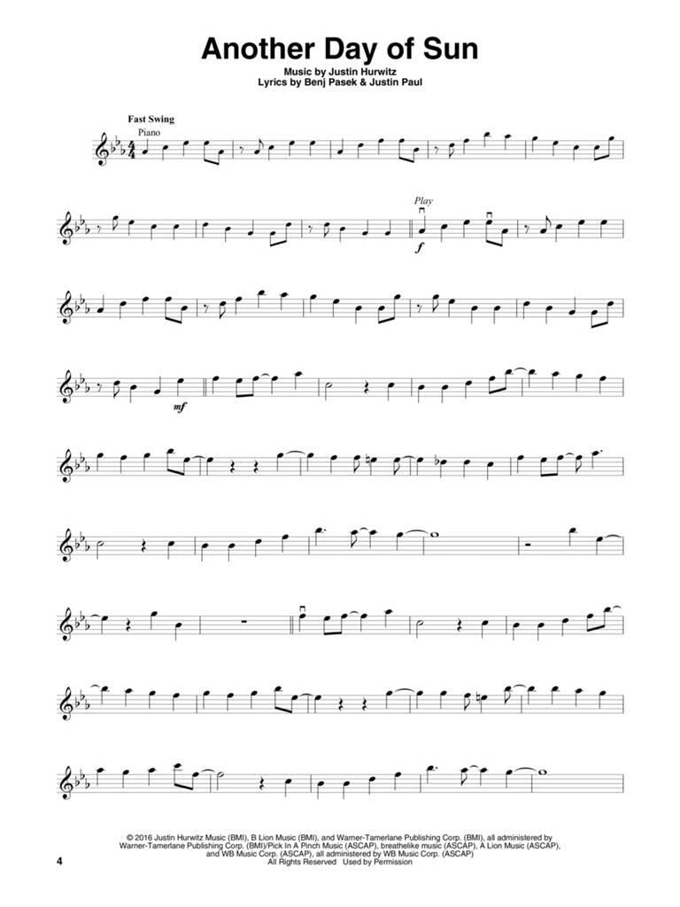Violin Play Along Volume 69 - La La Land + Audio En Ligne