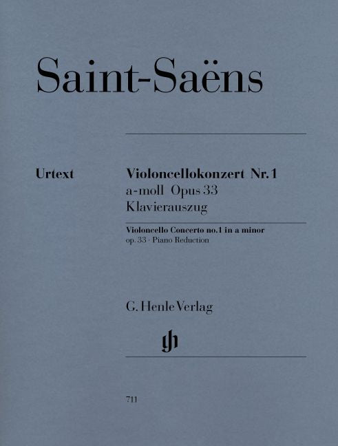 SAINT-SAENS C. - CONCERTO FOR VIOLONCELLO AND ORCHESTRA NO. 1 A MINOR OP. 33