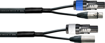 DMX XLR-kabel 5-pins + Powercon 3 M
