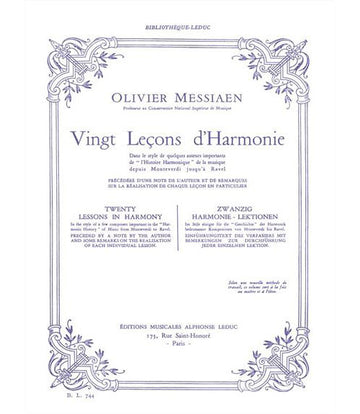 MESSIAEN OLIVIER - 20 LEÇONS D'HARMONIE