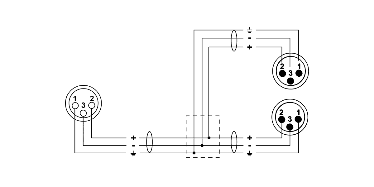 Câble Y Bretelle XLR Femelle / 2 XLR Mâle 30 CM