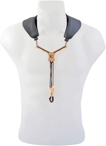 Cordon Yoke Zen Noir (taille XL) - Mousqueton Métal - Sax Alto/ Ténor