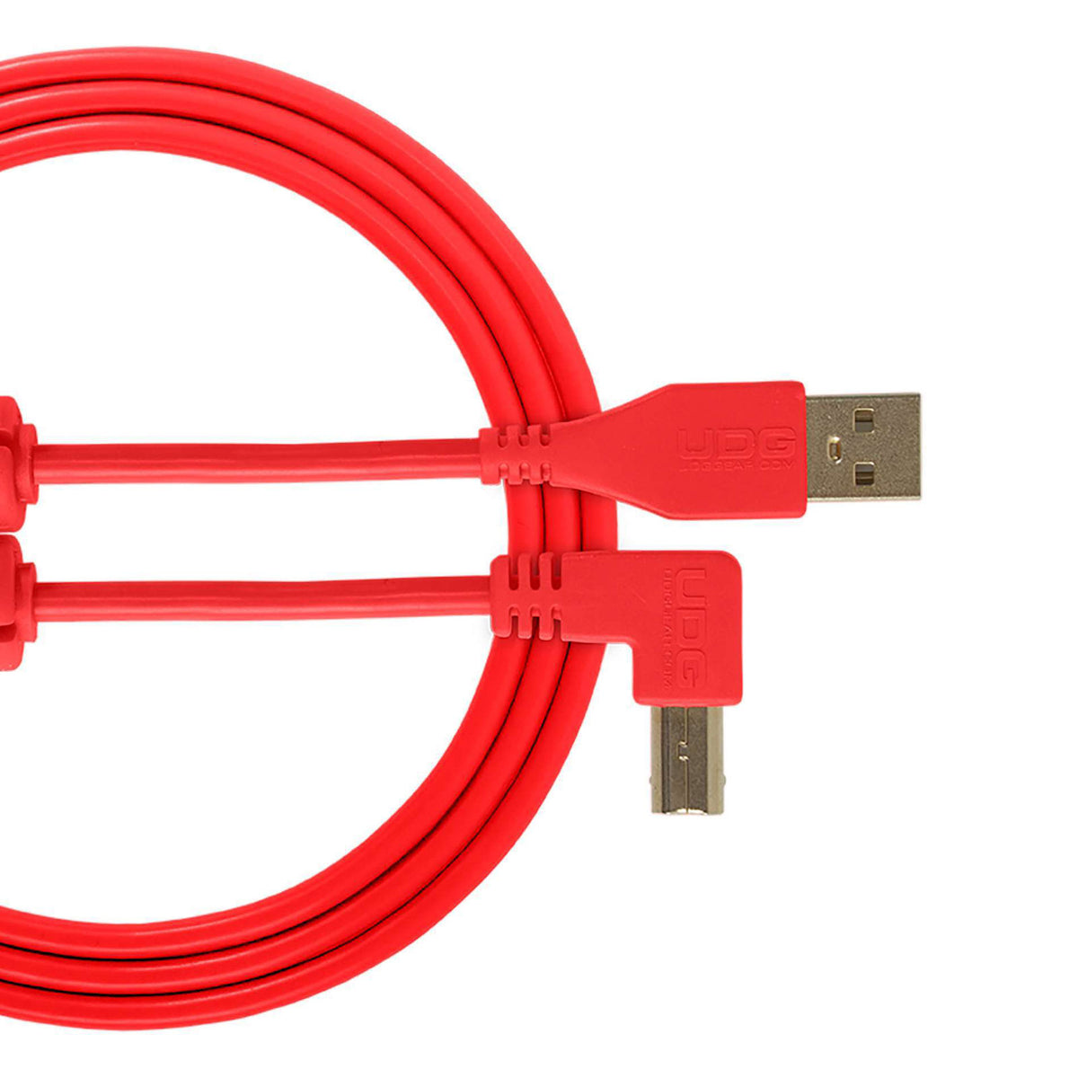 UDG U 95004 RD - Câble USB 2.0 A-B Rouge Coudé 1m