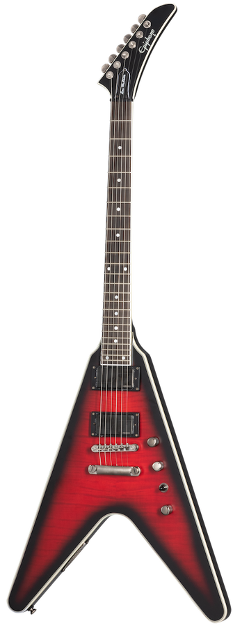 Flying V Artist Dave Mustaine Prophecy + Etui Aged Dark Red Burst Ibg