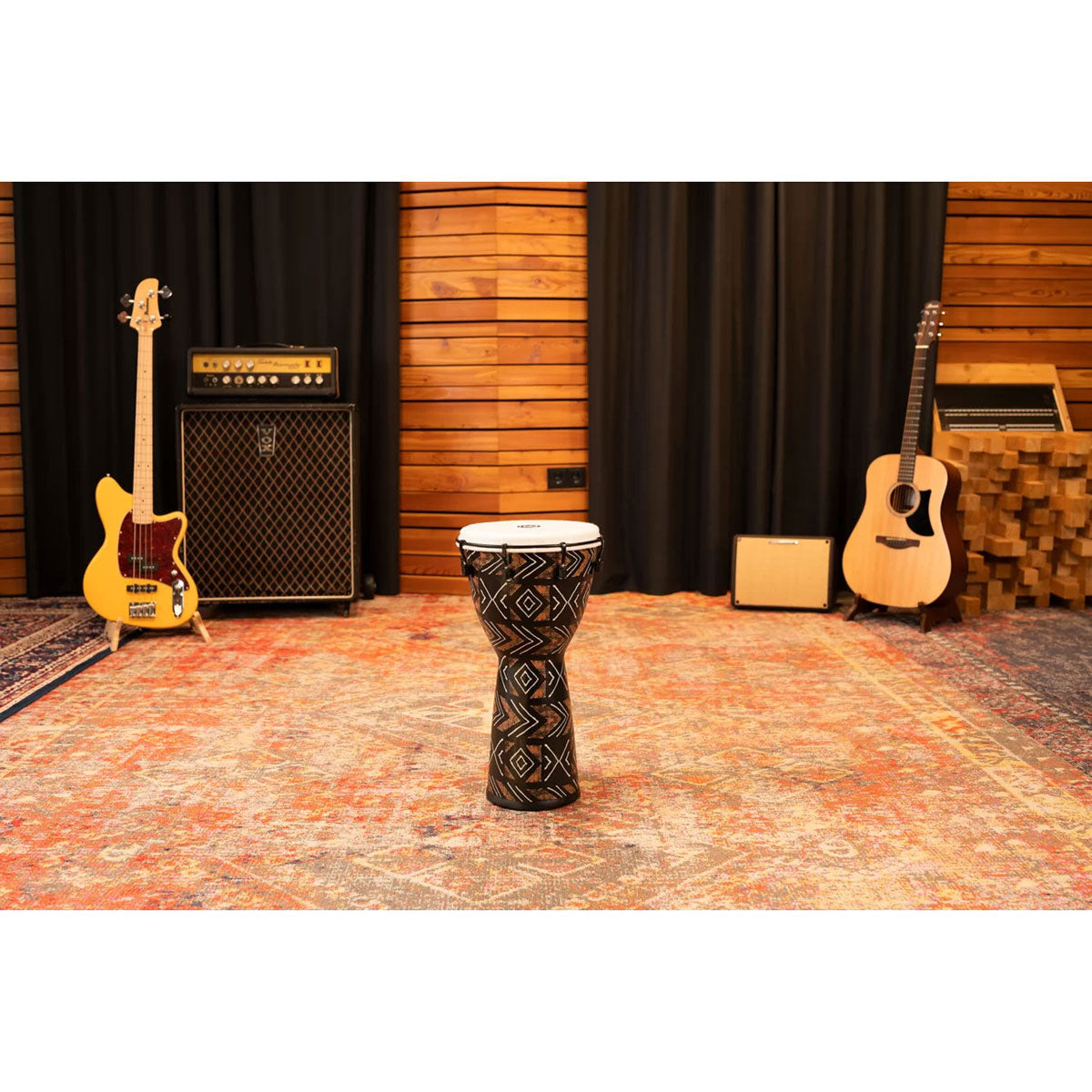 PERCUSSION 10" ALPINE SERIES DJEMBE SYNTHETIC HEAD KANGA SARONG