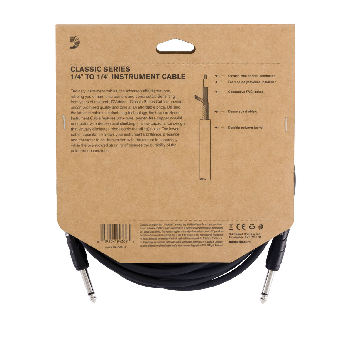 Classic Series Instrumentkabel 15 Feet