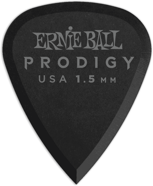 Ernie Ball Médiators Prodigy Sachet de 6 Noir 1,5Mm