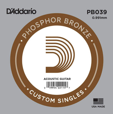 PB030 PHOSPHOR BRONZE WOUND ACOUSTIC GUITAR SINGLE STRING .039
