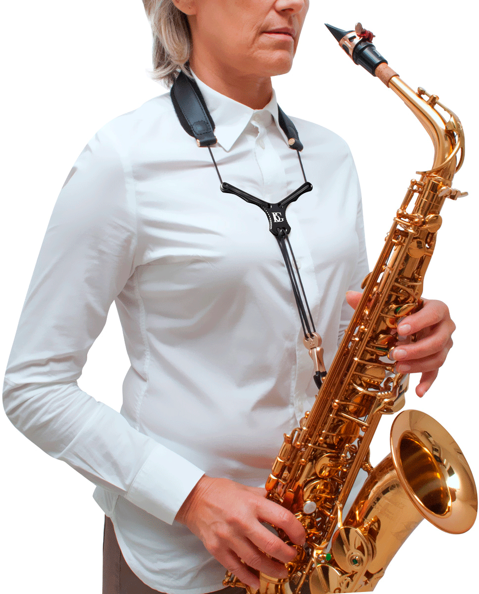 Zen-Koord Zwart - Metalen Karabijnhaak - Sax Sopraan/alt/ Tenor