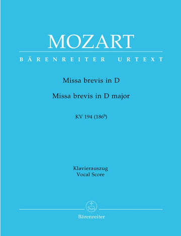 MOZART W.A. - MISSA BREVIS IN D MAJOR KV 194 - REDUCTION CHANT PIANO