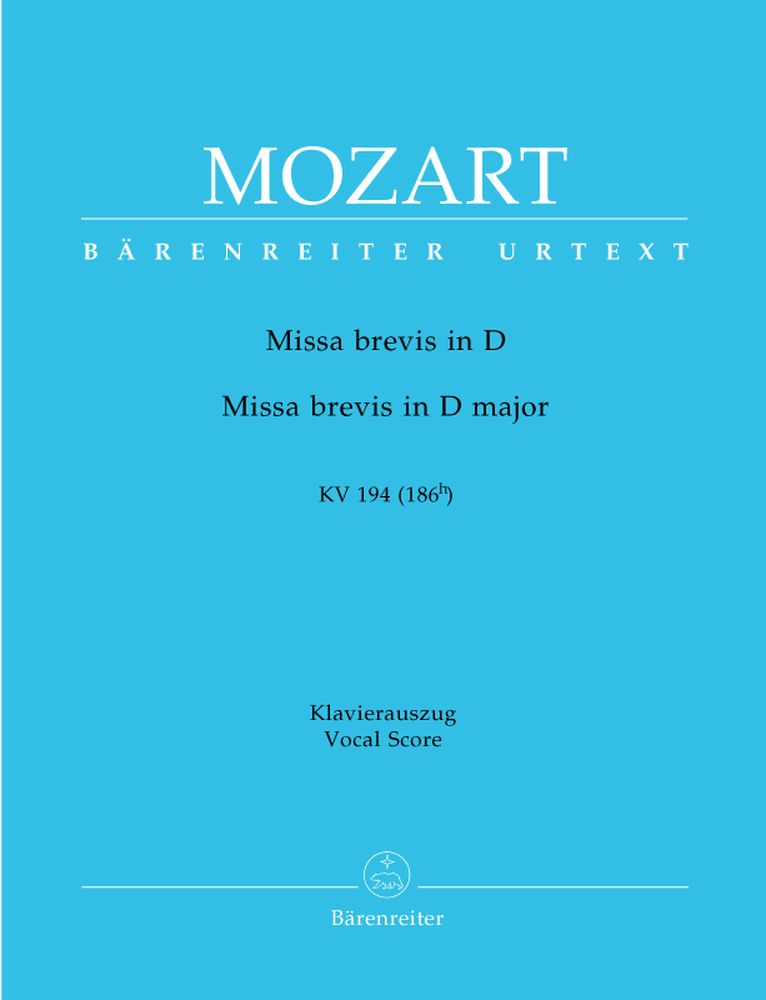 MOZART W.A. - MISSA BREVIS IN D MAJOR KV 194 - REDUCTION CHANT PIANO
