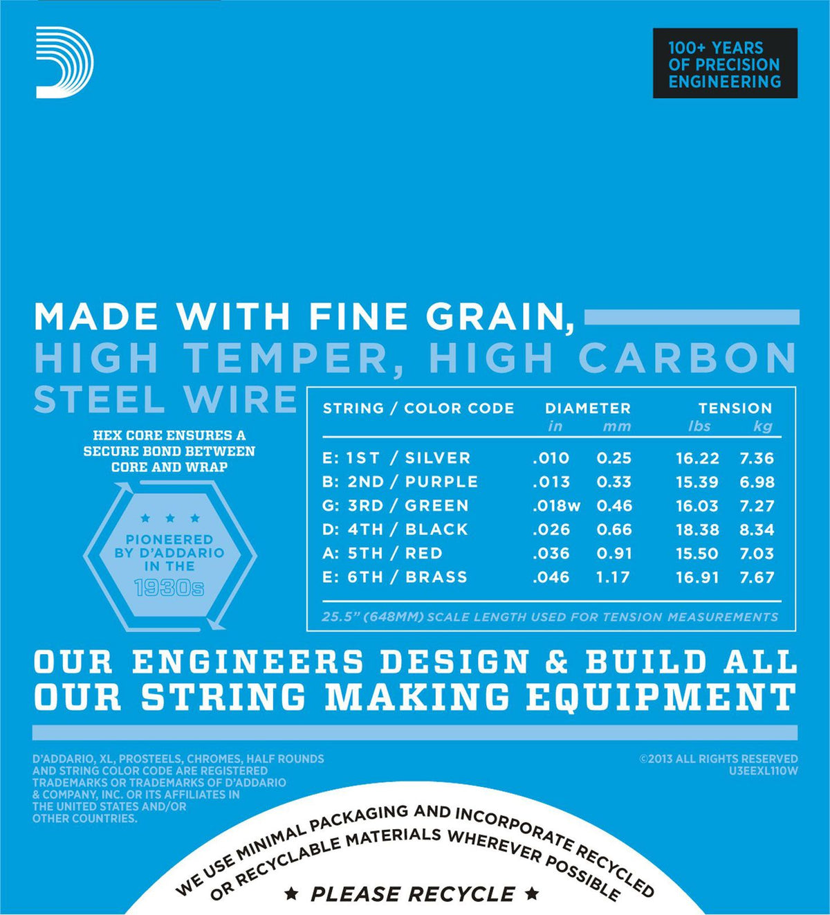 NICKEL EXL110W REGULAR LIGHT 3EME CORDE AVEC FILET 10-46