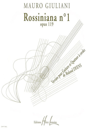 Giuliani - Rossiniana No.1 Guit./cordes - Guitare Solo et Quatuor À Cordes