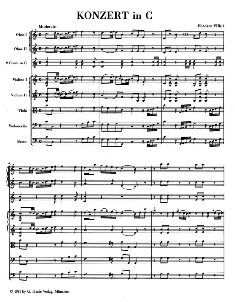 Haydn Joseph - Concerto Pour Violoncelle En Do Majeur - Score