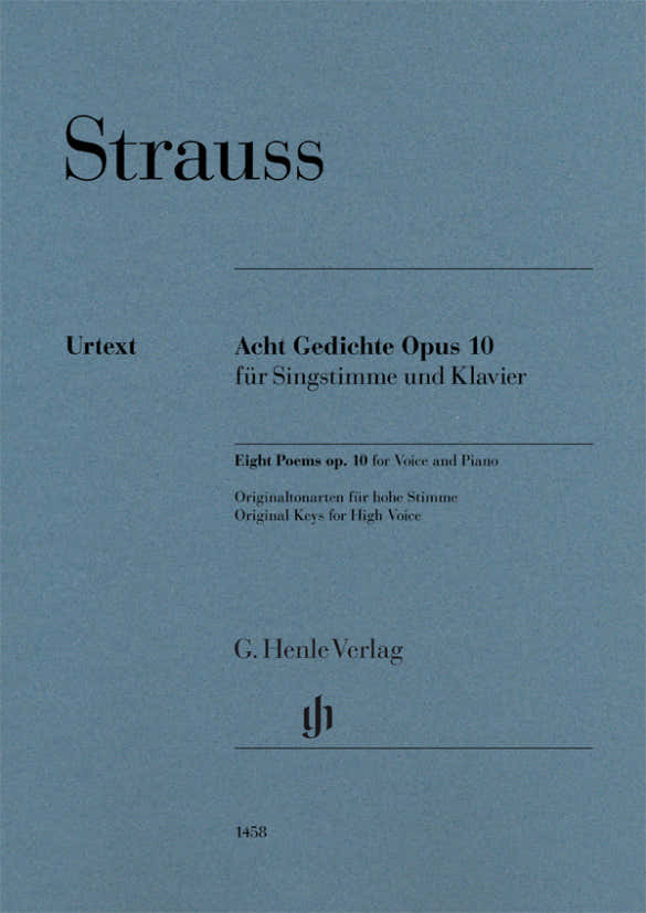 Strauss Richard - Huit Poemes Op.10 - Voix Haute & Piano