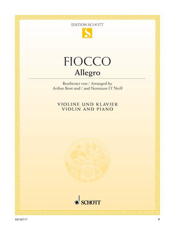 Fiocco JOSEPH-hector - Allegro - Violin And Piano