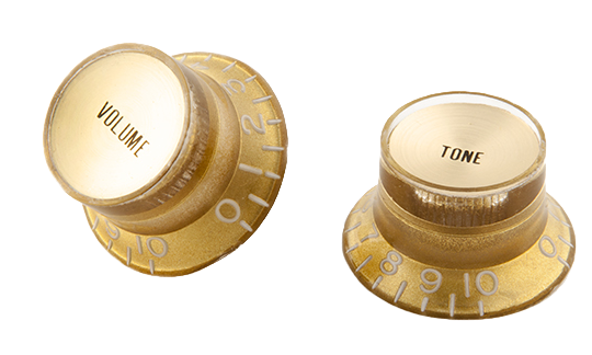 Gibson Accessories PARTS TOP HAT KNOBS W/ GOLD METAL INSERT AGED GOLD 4 PACK