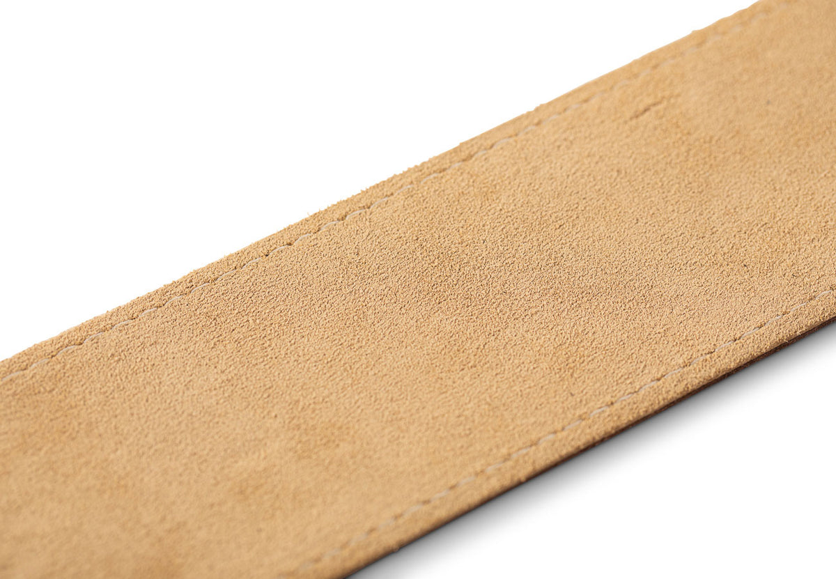 STRAP CHOCOLATE BROWN LEATHER SUEDE BACK 2.5"