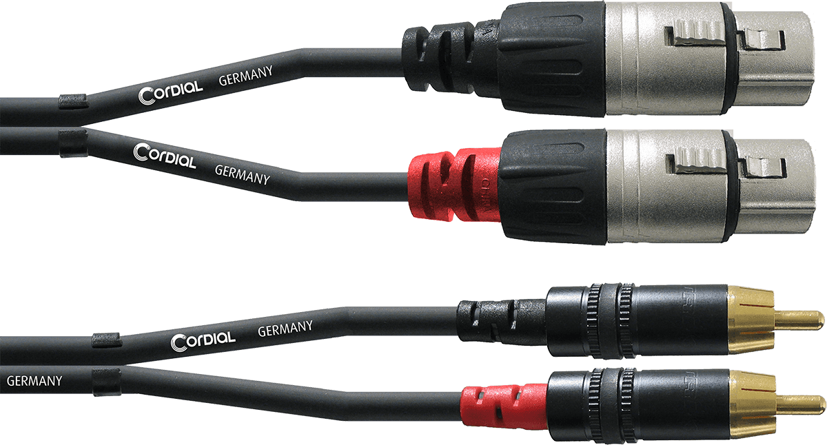 Dubbele Audiokabel XLR Female/RCA 1,5 M