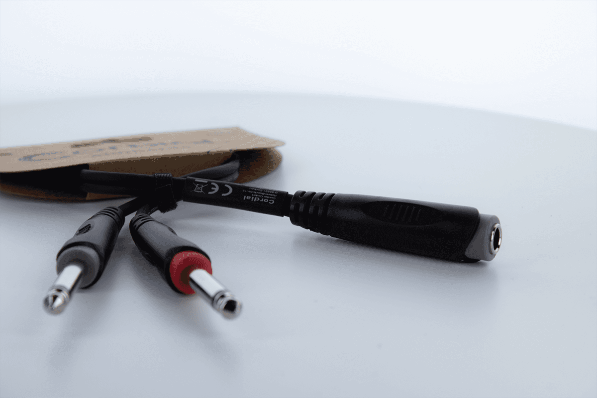 Kabel Y Splitter Stereo-Jack Vrouwelijk / 2 Mono-Jacks Mannelijk 30 cm