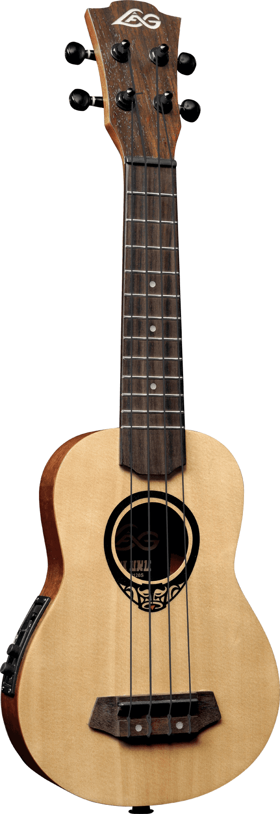 Tiki Baby Tku150Se Baby-Sopraan-Ukulele Dunne Gewelfde Achterkant Elektrisch
