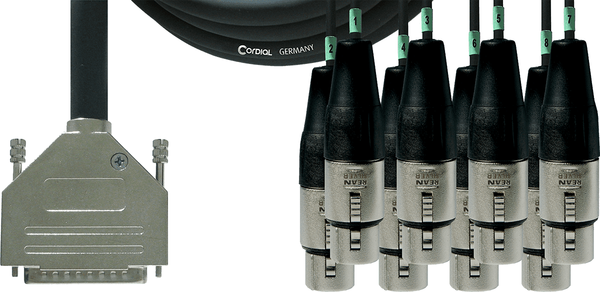 Interfacekabel SUB-D/8 XLR-female - 1,5 M