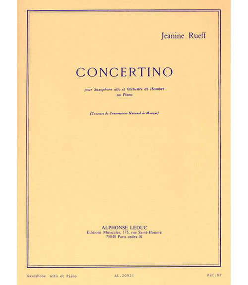 Rueff J. – Concertino Op.17 – Saxofoon en piano