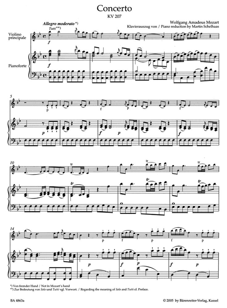 Moz W.A. - Concerto N°1 En Sib Majeur Kv 27 - Violon Piano
