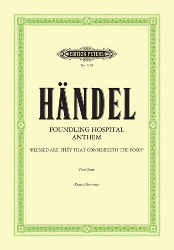 Handel G. F. - Foundling Hospital Anthem - Vocal Score