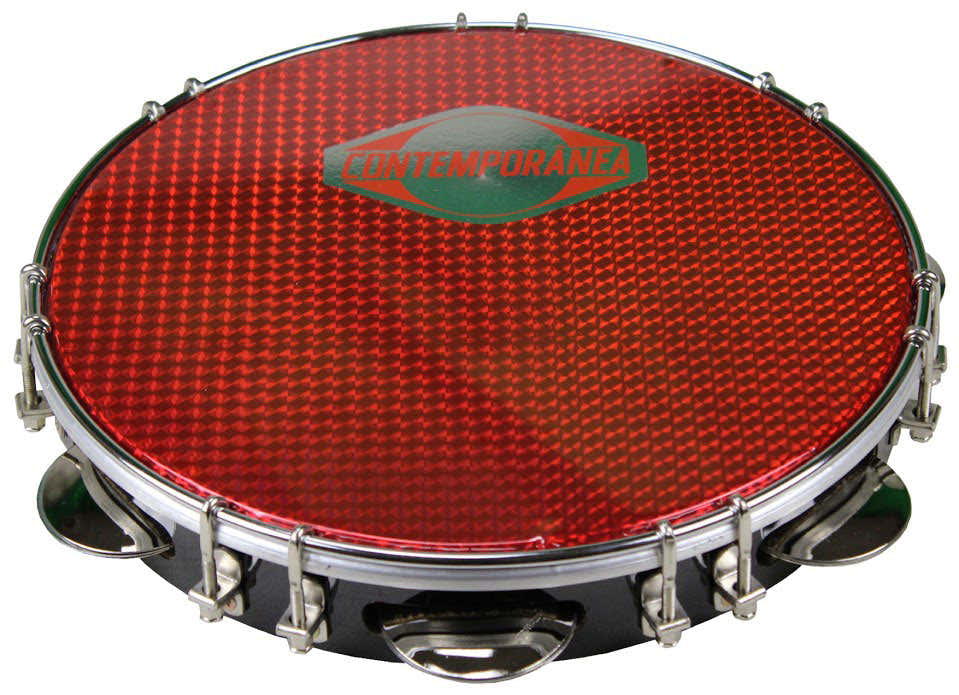 C-PF10-01BR - Pandeiro 10" Noir - Peau Rouge