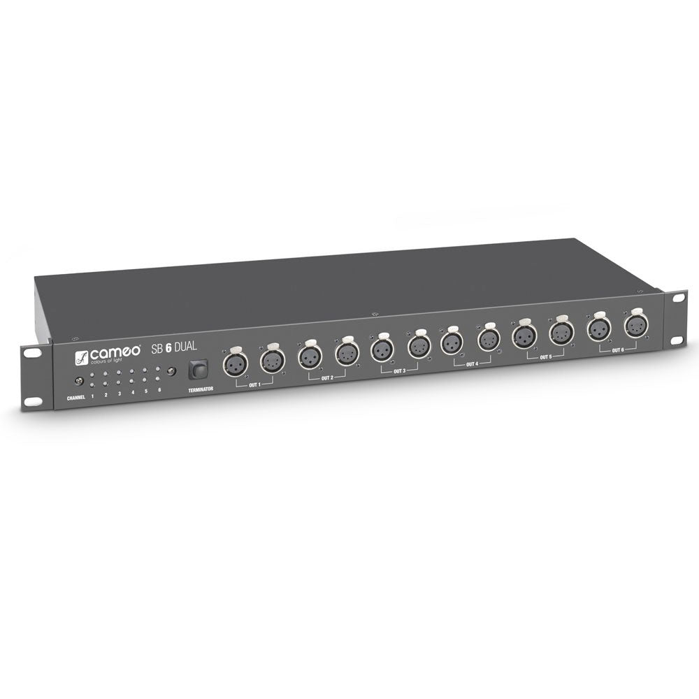 SB 6 Dual - SPLITTER-booster DMX 6 Canaux (XLR 3 Points et XLR 5 Points)