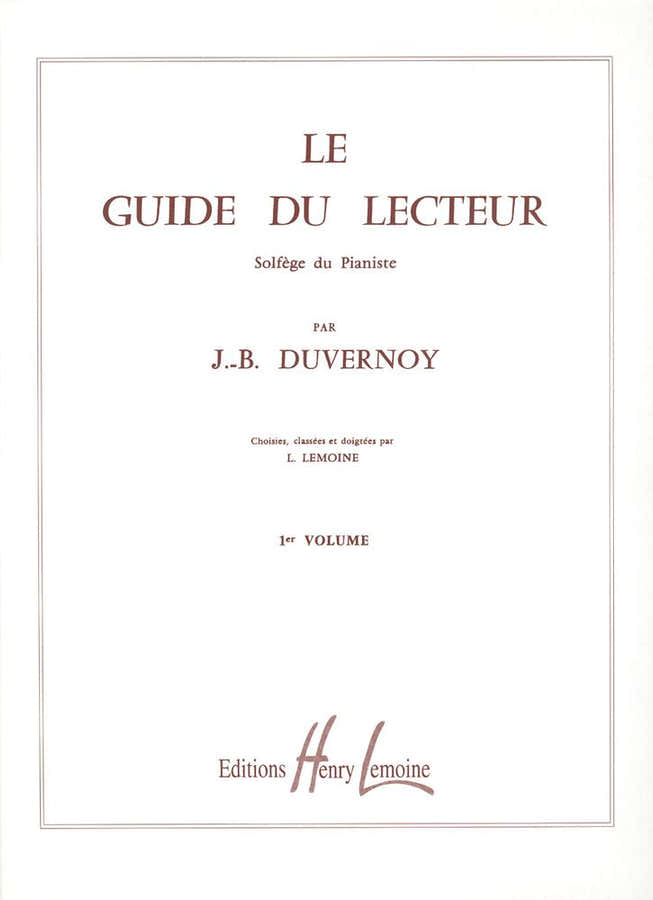 Duvernoy JEAN-baptiste - Lezersgids Deel 1 - Piano