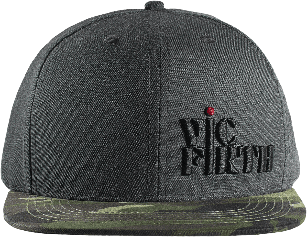 Grijze camouflage-snapbackpet met 6 panelen