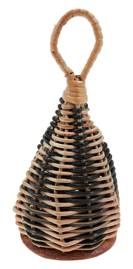 Caxixi Moyen Osier Bicolore Fond Calebasse 17CM