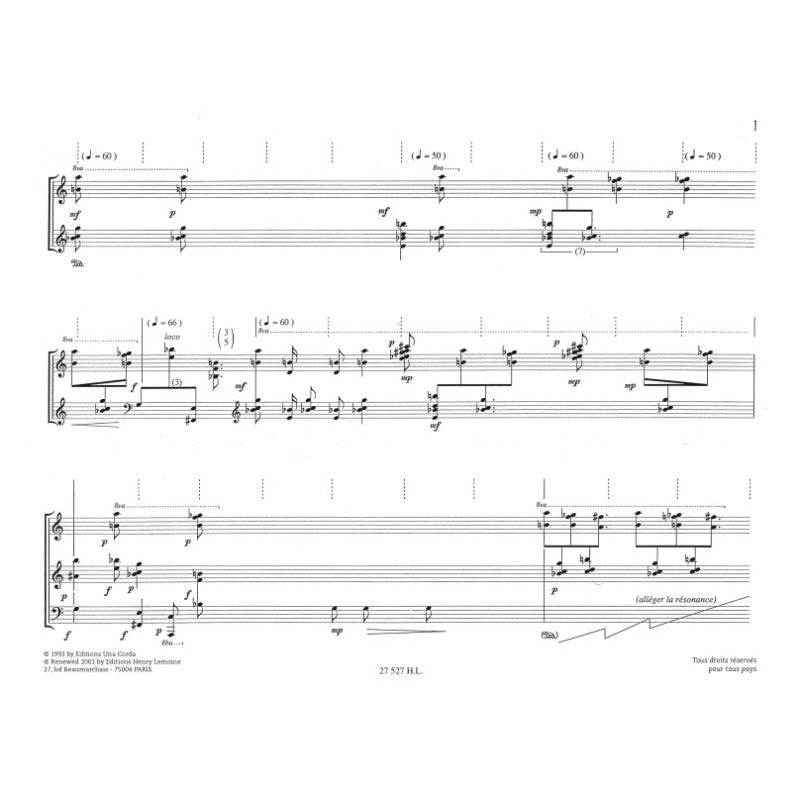 Murail Tristan - Cloches D'Adieu Et Un Sourire... In Memoriam Olivier Messiaen - Piano