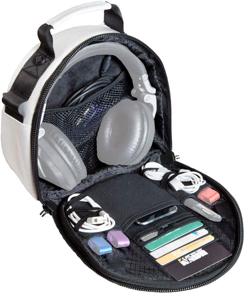 Witte hoofdtelefoontas