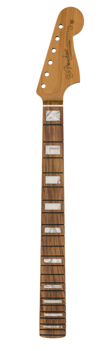 Geroosterde Jazzmaster hals Block Inlays 22 Medium Jumbo frets 9.5" radius Pau Ferro Modern C-profiel