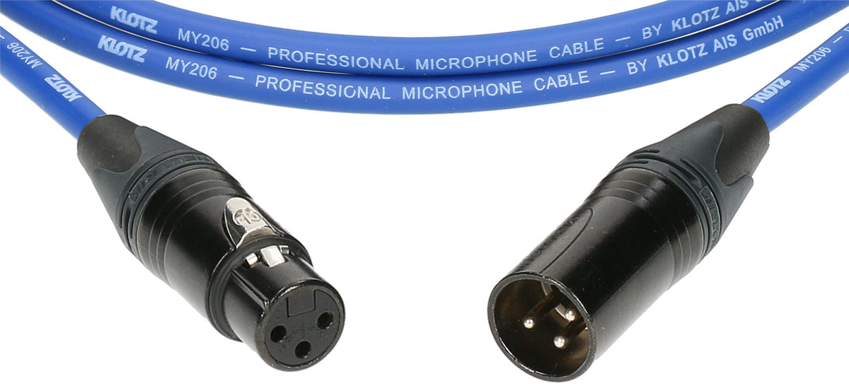 M1 Mic Cable Bleu 3M XLR 3P. Femelle Male Neutrik