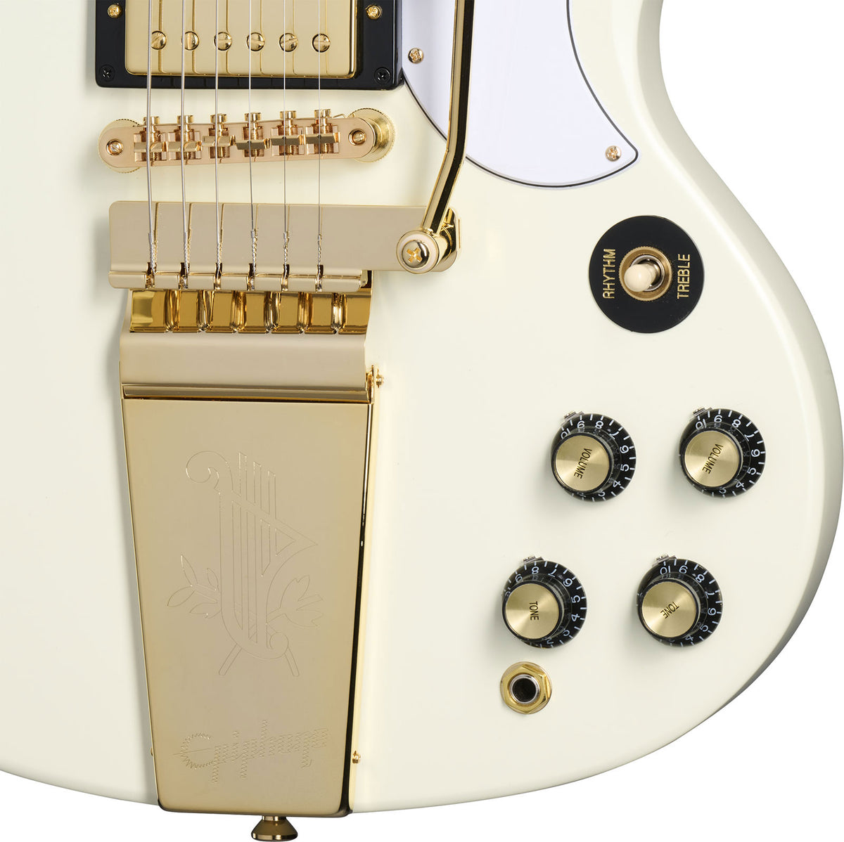 Les Paul SG Custom 1963 Maestro Vibrola Klassiek wit IBGCSO