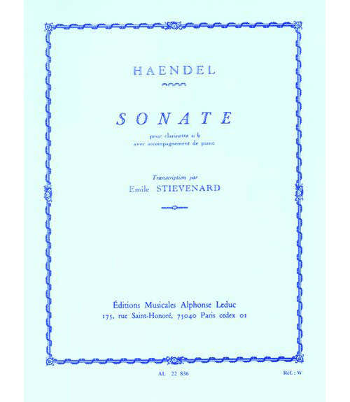 HANDEL G.F. - SONATE OP.8 N°1 - CLARINETTE & PIANO